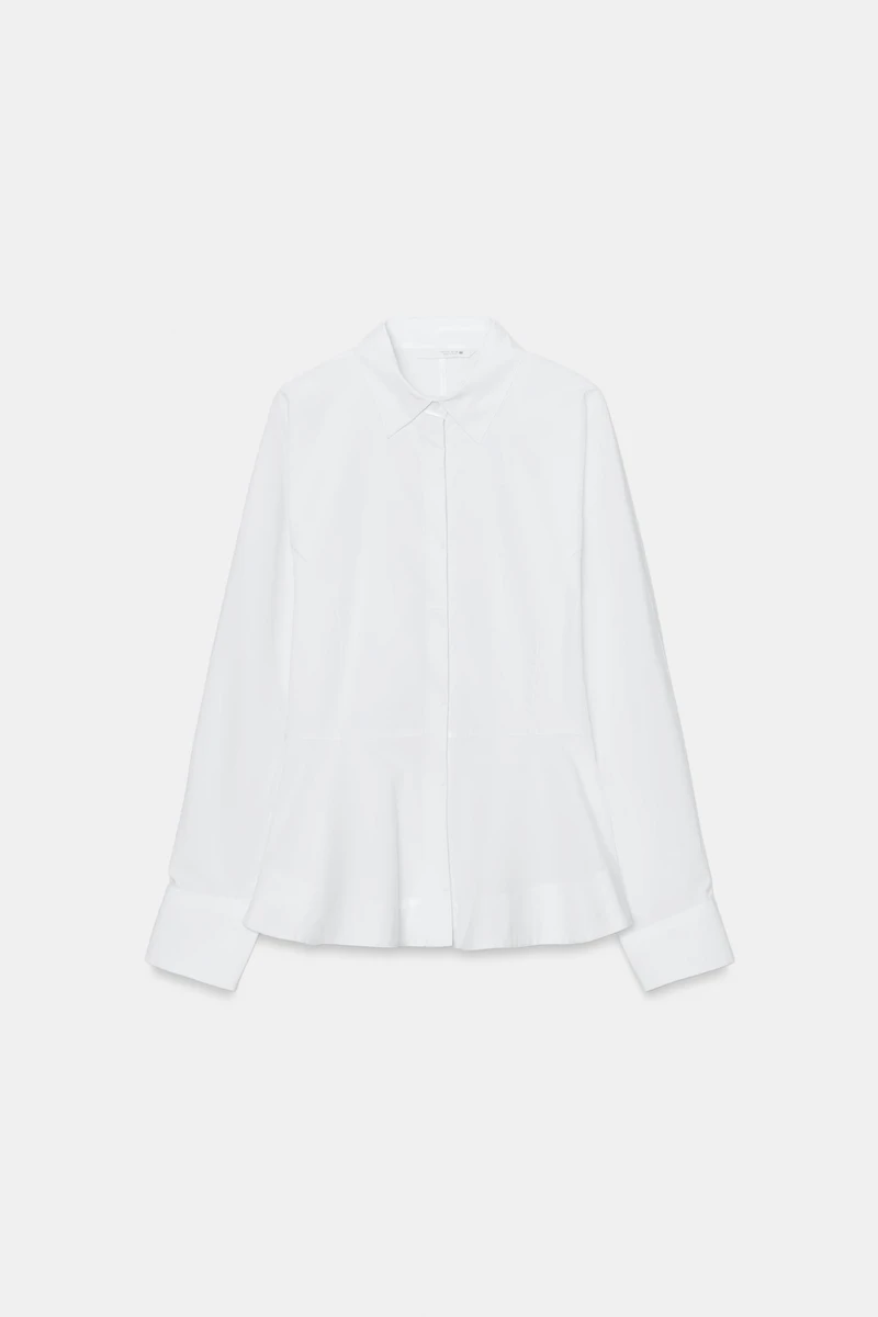 CHEMISE EN POPELINE À BASQUES