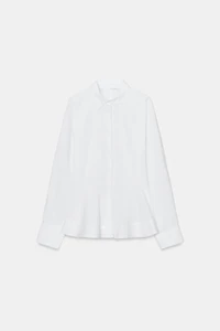 CHEMISE EN POPELINE À BASQUES