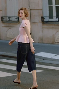 KNIT PEPLUM TOP