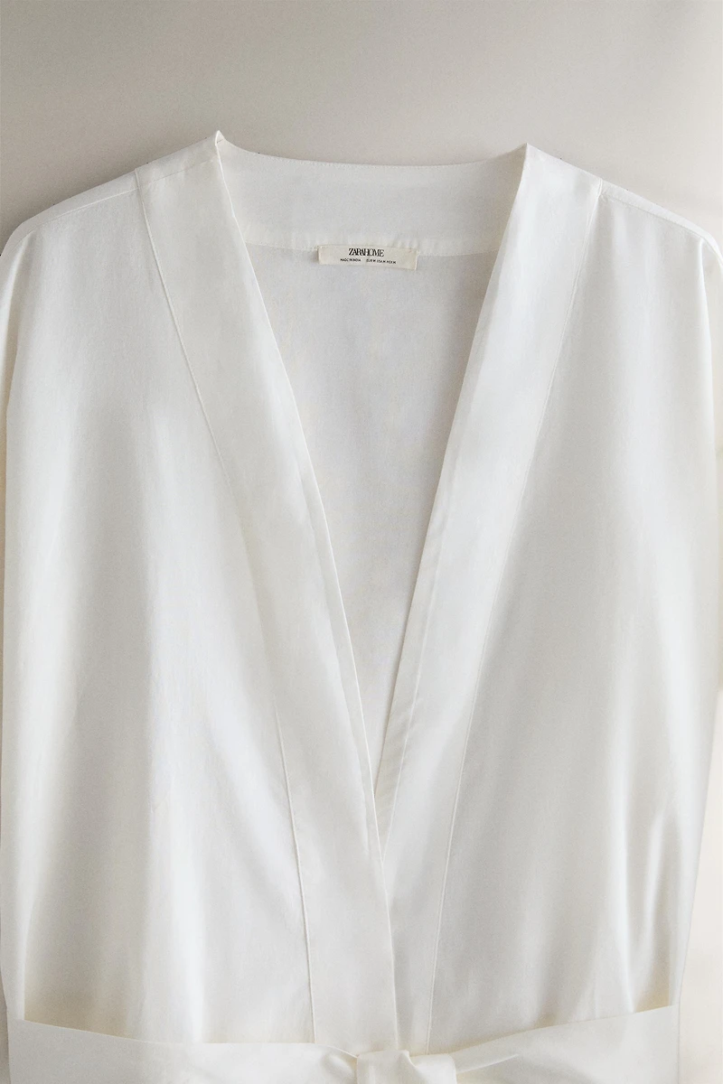 EMBROIDERED COTTON ROBE
