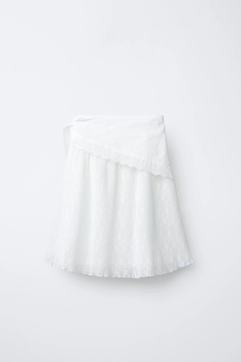 PLEATED MIDI SKIRT WITH SCARF DETAIL