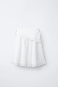 PLEATED MIDI SKIRT WITH SCARF DETAIL