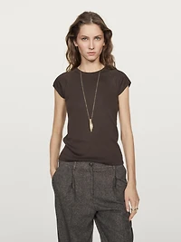 Cotton T-shirt with short raglan sleeves