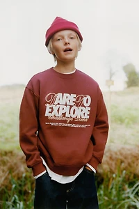 FLOCKED TEXT SWEATSHIRT