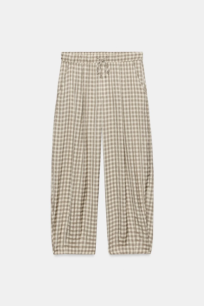 ZW COLLECTION FLOWY PLAID PANTS