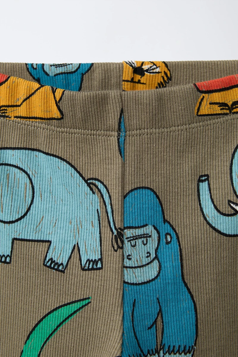 LEGGING CÔTELÉ IMPRIMÉ ANIMAUX