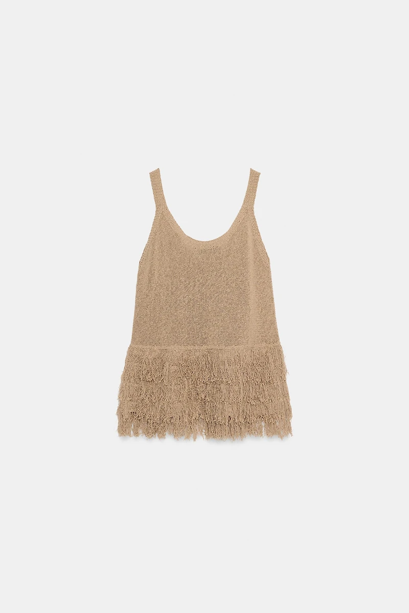 FRINGED KNIT TOP