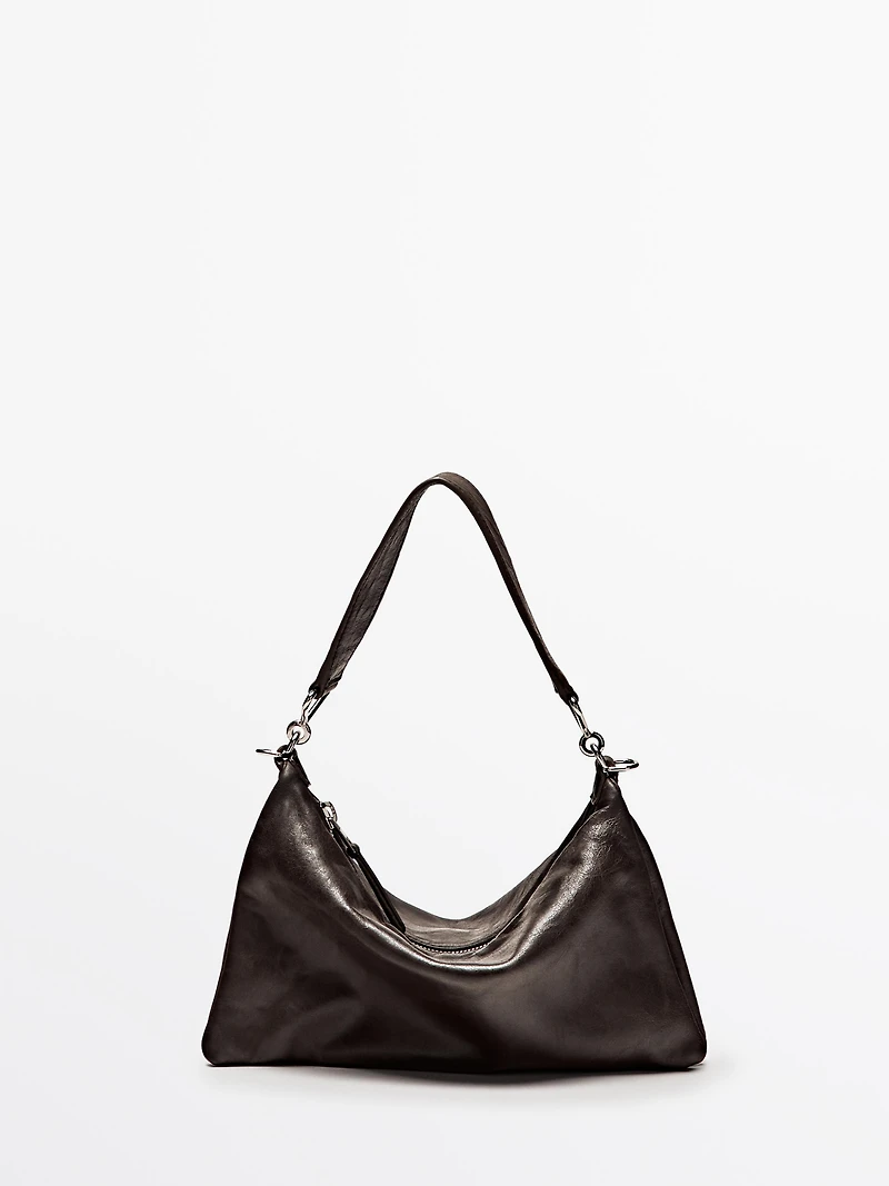 Petit sac compartimenté en cuir nappa