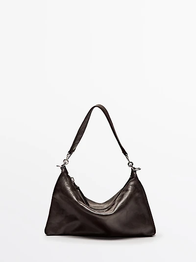 Petit sac compartimenté en cuir nappa
