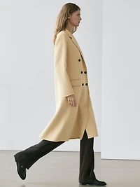 Long wool blend surplice coat