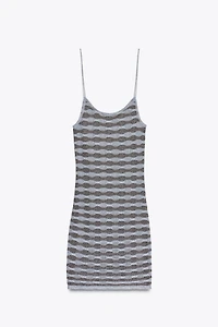 METALLIC THREAD STRIPE DRESS