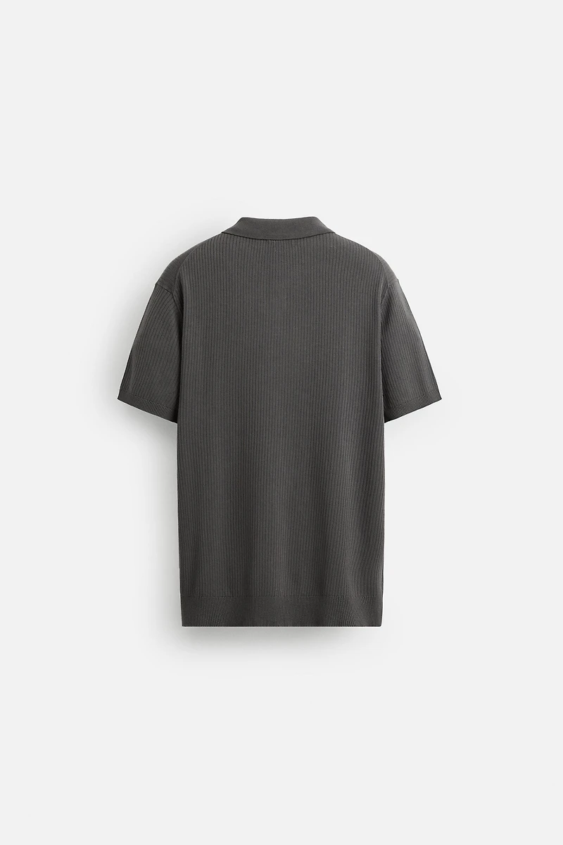 RIB KNIT POLO SHIRT