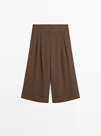 Long Bermuda shorts with turn-up hems