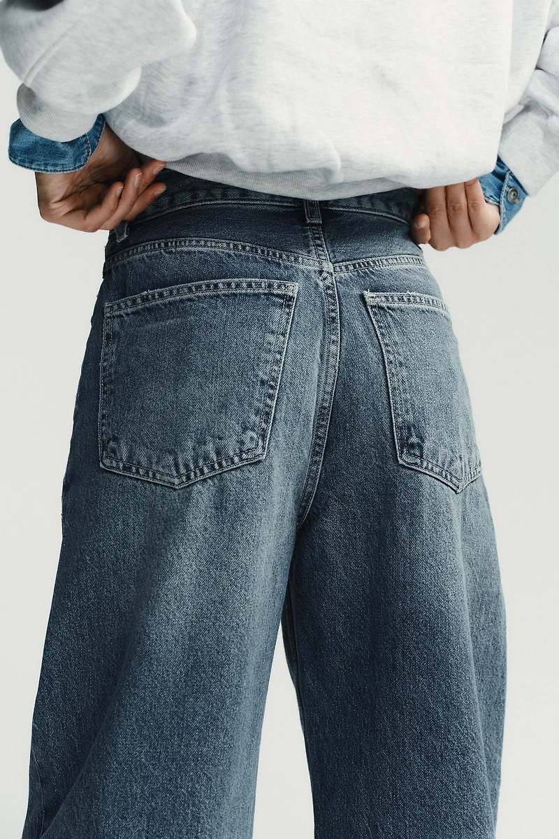 TRF EXTRA WIDE LEG HIGH WAIST JEANS