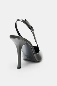 PATENT FINISH SLINGBACK SHOES