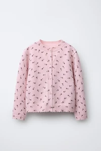 GILET EN MAILLE À FLEURS