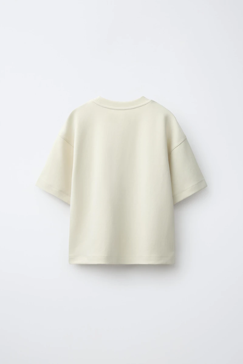 MODAL-BLEND RAISED TEXT T-SHIRT