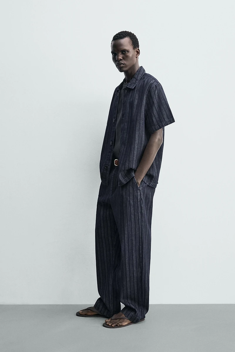 CHEMISE RELAXED FIT JACQUARD RAYURES