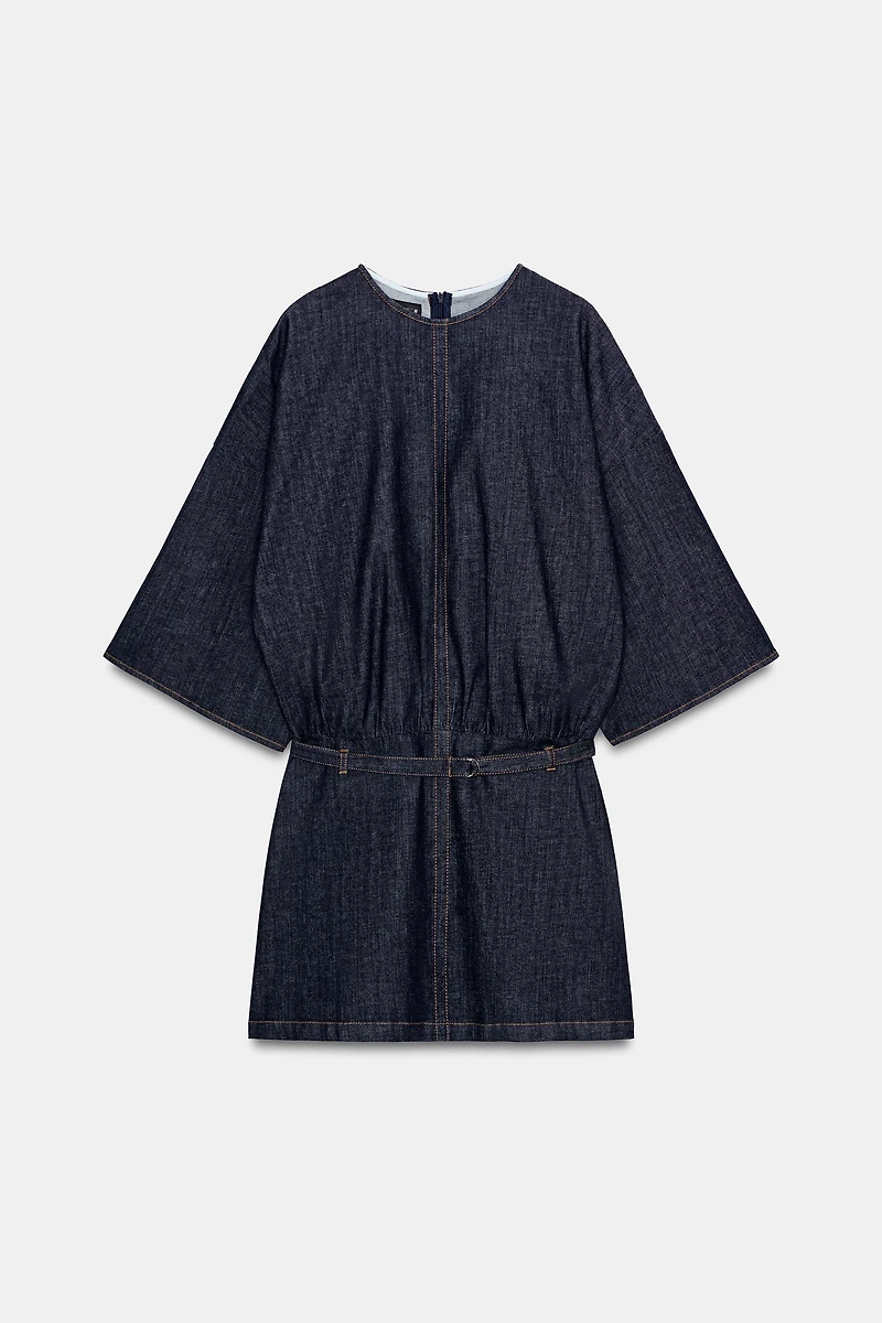 Z1975 BELTED DENIM DRESS