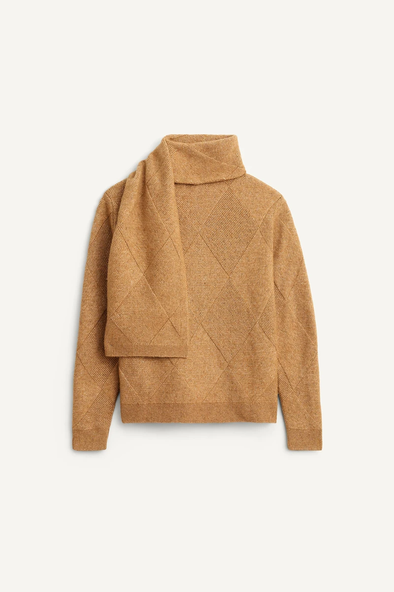 LIMITED EDITION GEOMETRIC JACQUARD SWEATER WITH SCARF