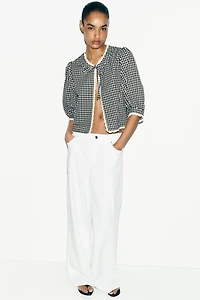 CROCHET GINGHAM CHECK JACKET