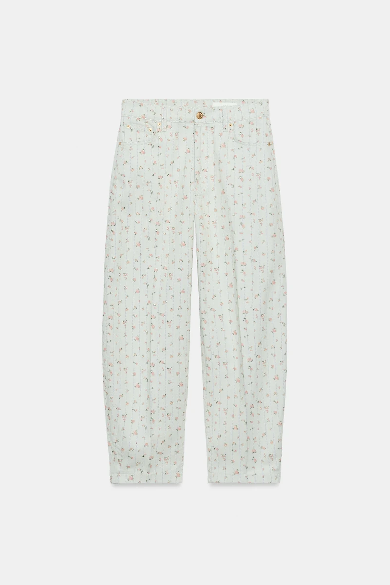 ZW COLLECTION HIGH RISE TAPERED FLORAL JEANS