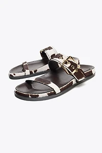 SANDALES ANIMAL PRINT EN CUIR