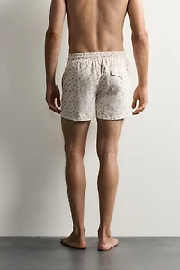 PAISLEY PRINT MID-LENGTH SWIM SHORTS