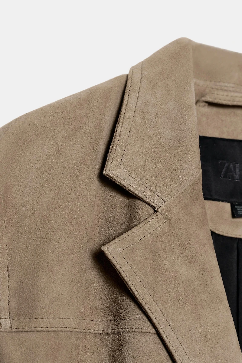 100% LEATHER BELTED JACKET