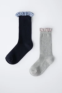 TWO-PACK OF RUFFLE COMBINED SOCKS