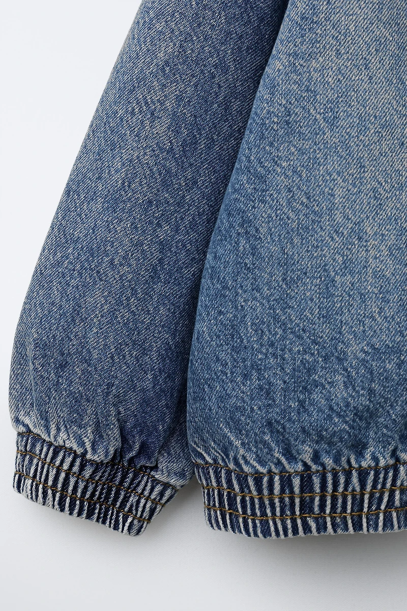 DENIM JACKET WITH REMOVABLE FLEECE HOODIE