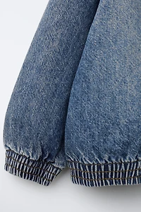 DENIM JACKET WITH REMOVABLE FLEECE HOODIE