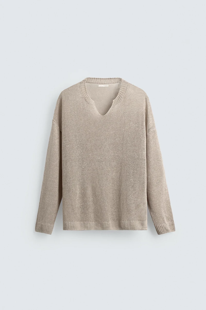 RELAXED FIT JUMPER 100% LINEN