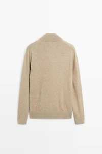 Wool blend cardigan with zip detail