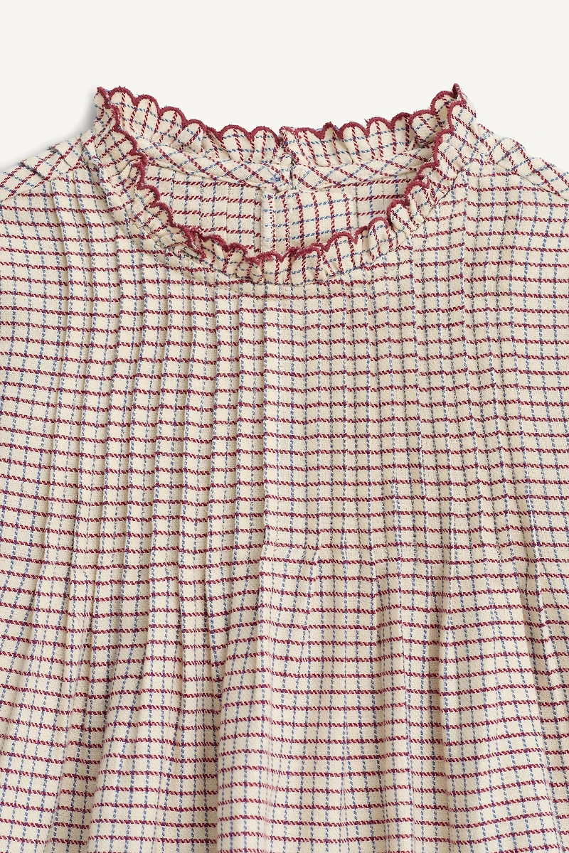 EMBROIDERED GINGHAM BLOUSE LIMITED EDITION