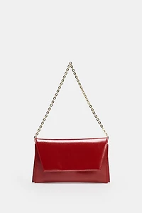 PATENT EFFECT SHOULDER BAG