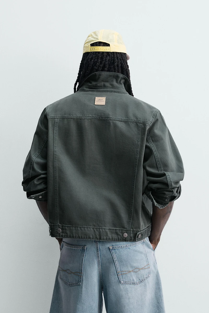 WASHED JACKET WITH COMBINATION COLLAR