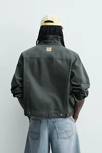 WASHED JACKET WITH COMBINATION COLLAR