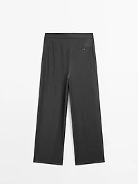 Wool blend darted trousers