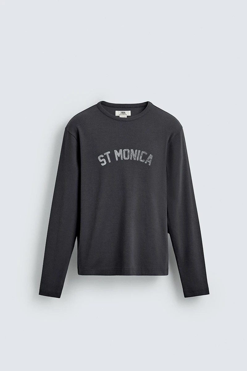 RIBBED WASHED PRINTED T-SHIRT