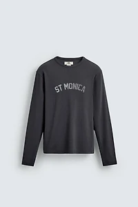 RIBBED WASHED PRINTED T-SHIRT