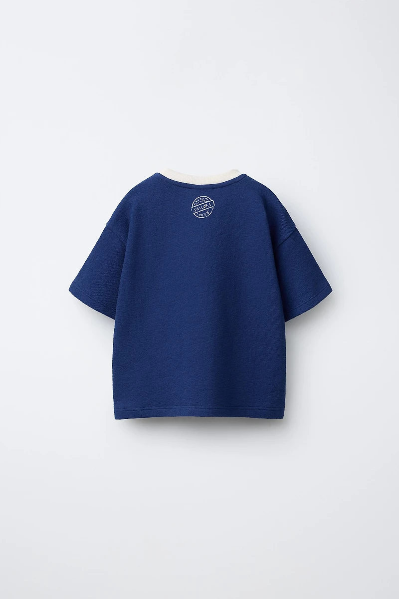 EMBROIDERED TEXT T-SHIRT