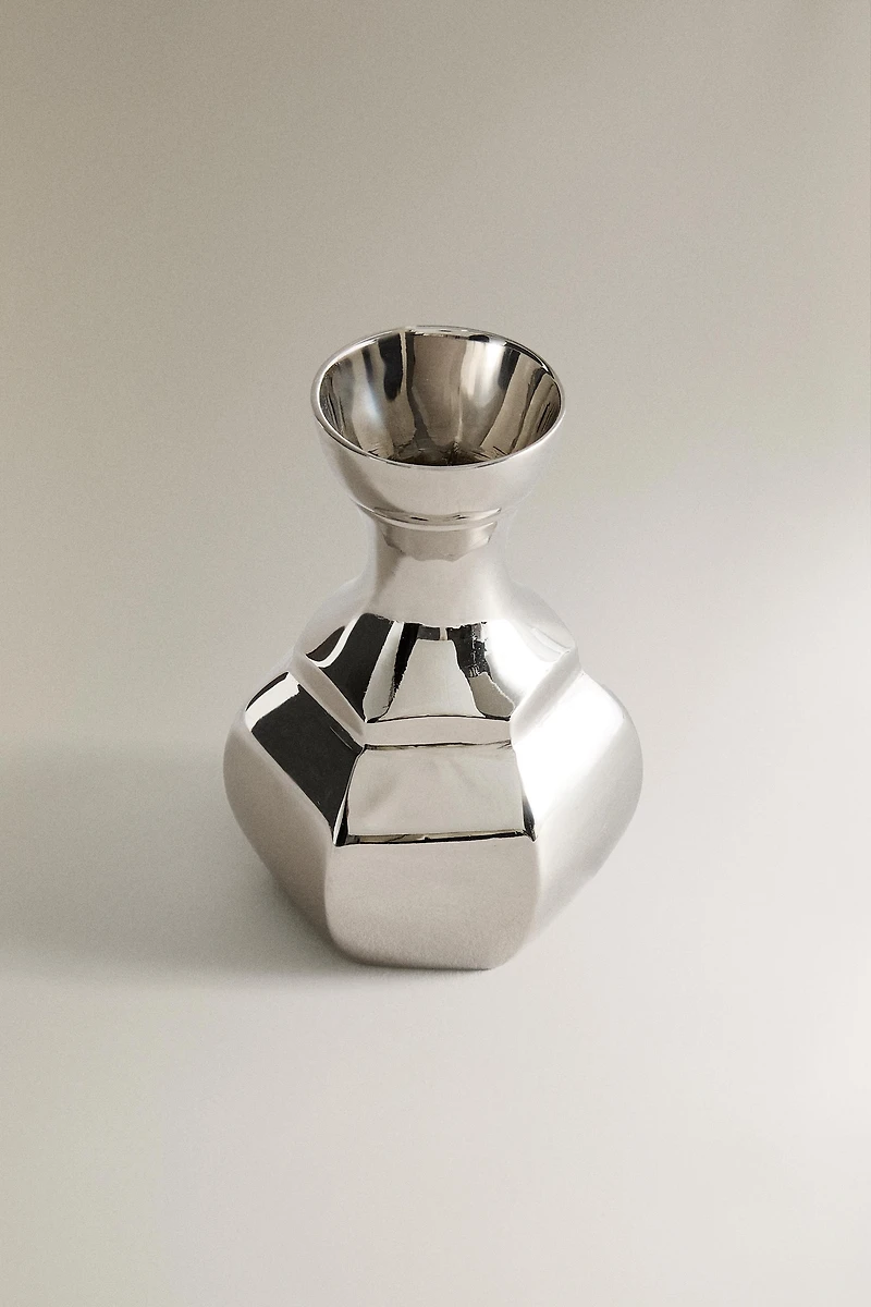 SMALL GEOMETRIC BRASS VASE