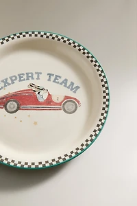 ASSIETTE ENFANT CÉRAMIQUE CHIEN DE COURSE