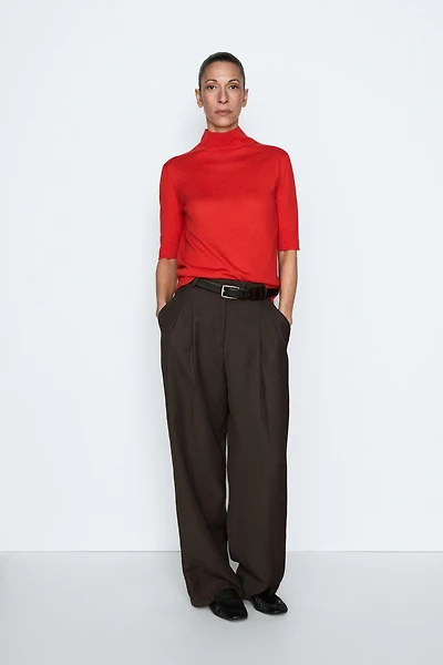 Silk blend knit sweater with back detail - STUDIO