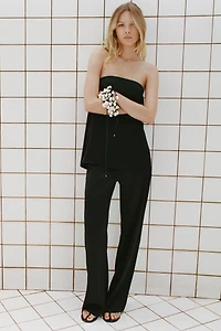 HIGH-WAISTED SATIN PANTS