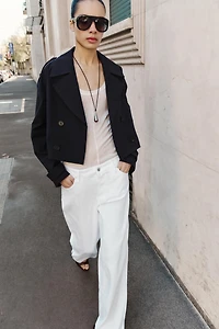 SHORT DOUBLE-BREASTED TRENCH COAT
