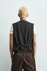 VISCOSE-LINEN SUIT VEST