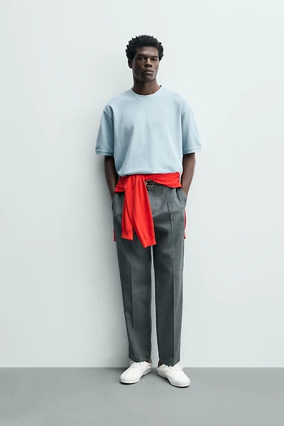 REGULAR FIT PIQUÉ TEXTURED SWEATSHIRT