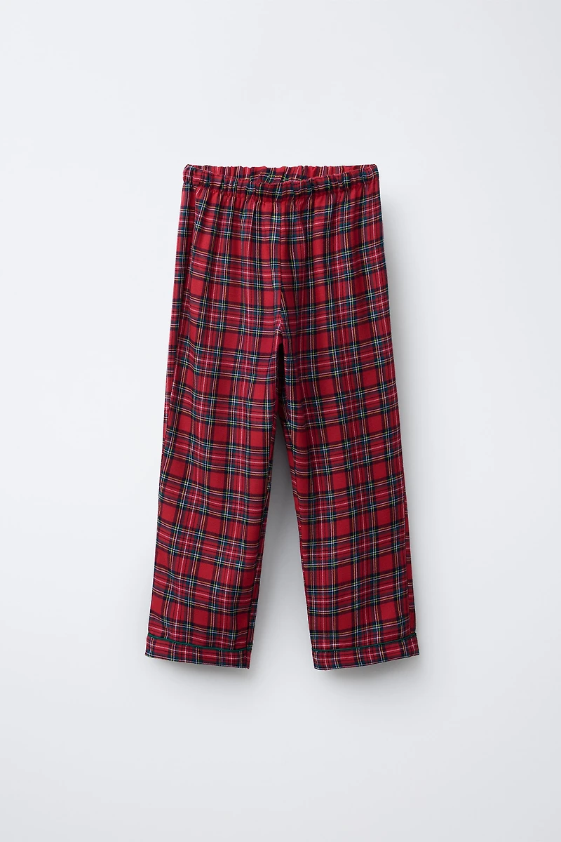 6-14 ANS/ PYJAMA À CARREAUX EN FLANELLE